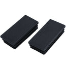 5 Pieces Rectangle Stoppers Tube Blind End Plates 60mm x 30mm Black