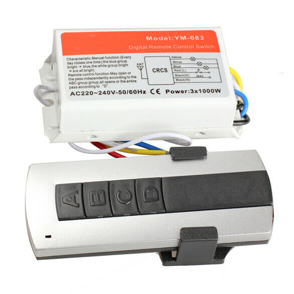 3 Channel Wireless Remote Control Digital Remote Control Switch Lightswitch