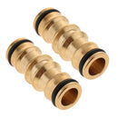 2 x Brass Quick Connect Water Hose Pipe Joiner Male To Male 1/2 Inch Connector