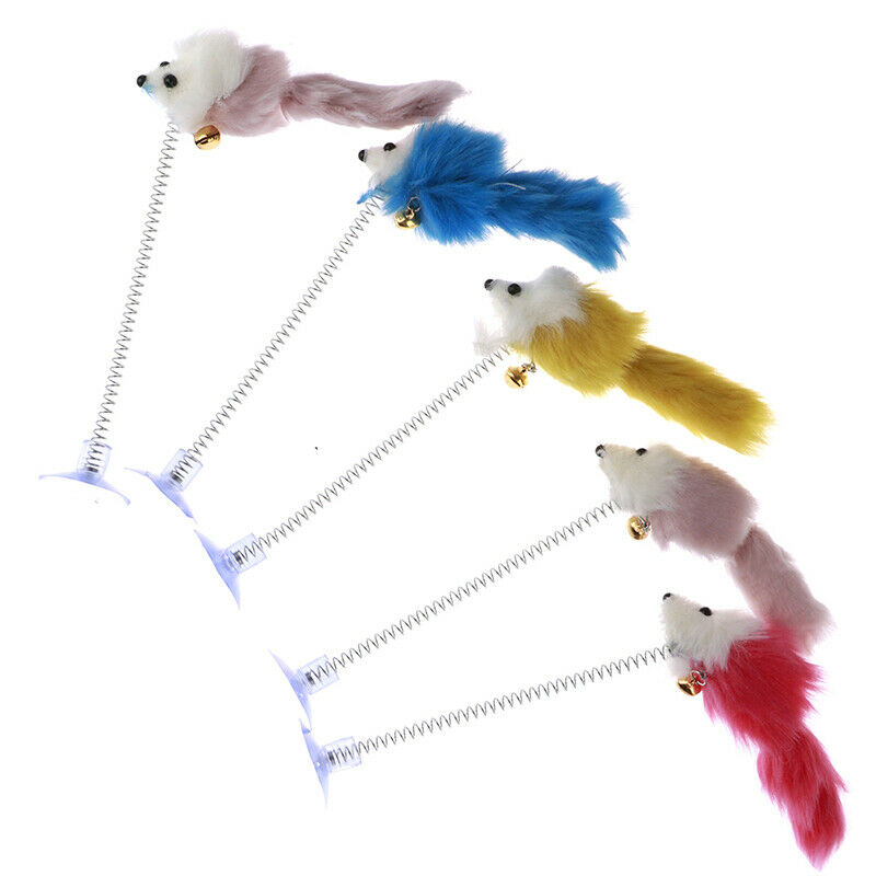 Plastic Cat Toys Feather Funny Cat Mice Shape False Mouse Bottom Sucker Elasti3C