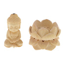 Small Wooden Buddha Tathagata Statue Sculpture DIY Wood Craft Car Ornaments