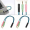 2 Pack 3.5mm 4 Pole 1 Female To 2 Male Plugs Stereo Audio Y Splitter