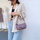 Alligator Pattern Shoulder Totes Bag Women Leather Chain Handbag (Purple)