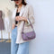 Alligator Pattern Shoulder Totes Bag Women Leather Chain Handbag (Purple)