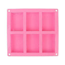 6 Cavity Silicone Rectangle Soap Mould Homemade DIY Mold Making Cake X W7K0