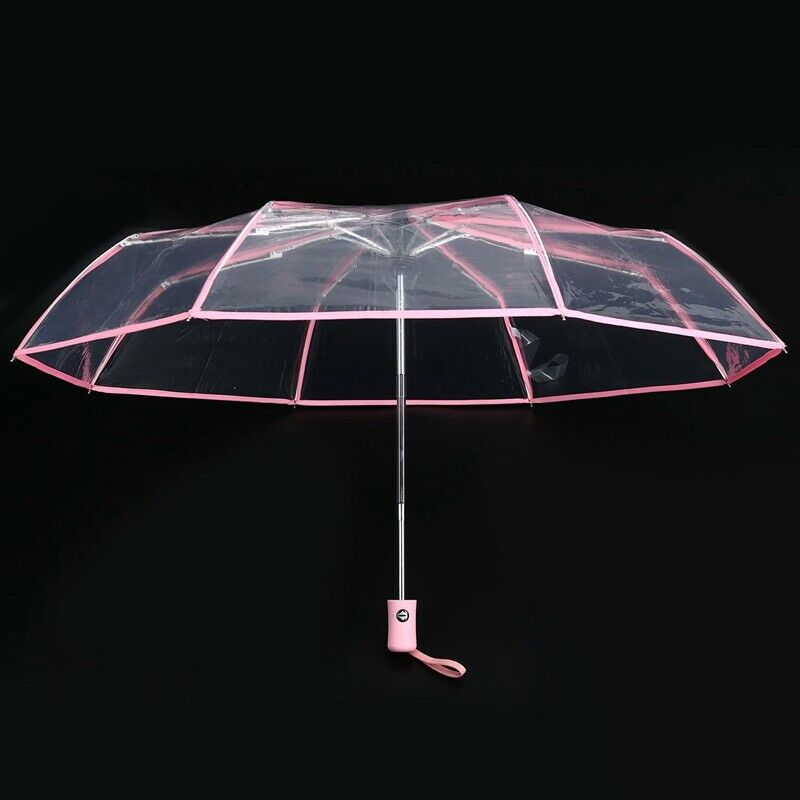 Transparent Umbrella Automatic Umbrella Rain Women Men Sun Rain Auto Umbrel B2Z1