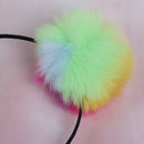 Multicolour sweet girls kids cute hairband rabbit plush big hair ball headban M&