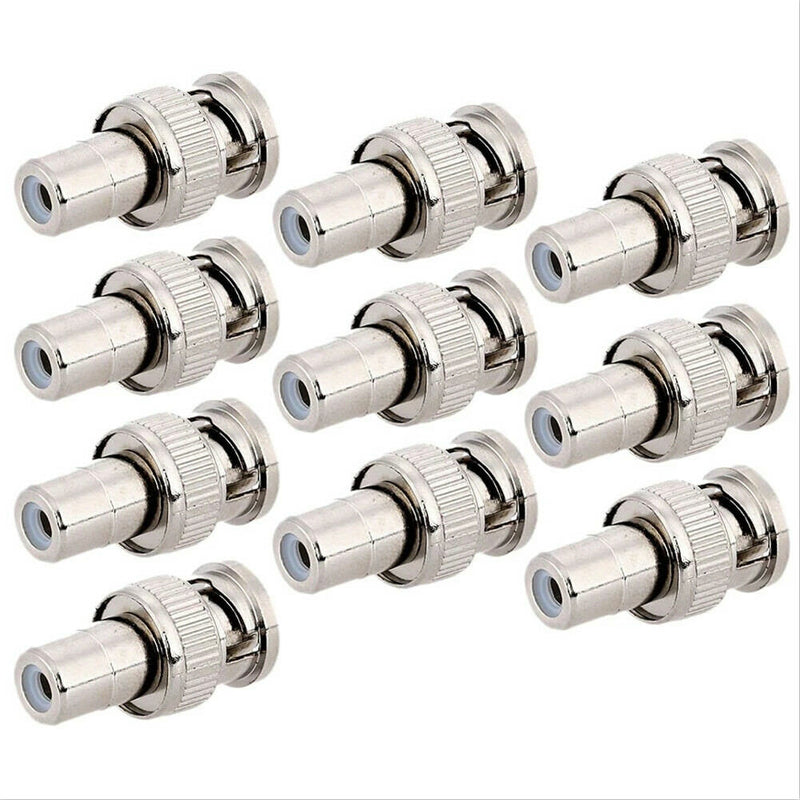 10pcs/Set BNC Male To RCA AV Female Coaxial Connector Adapter For CCTV Camera
