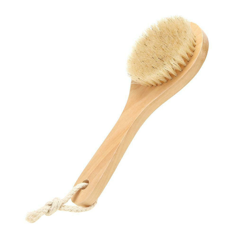 Soft Natural Bristle Wood Oval Body Bath Brush SPA Shower Massage Scrubber A