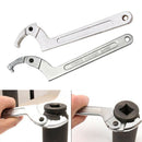 2 Pieces Chrome Vanadium Adjustable Square/ Round Head Spanner Hook Wrench Tool