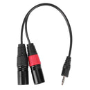 3pin 2 XLR Male to 3.5mm TRS Male Cable Audio Adapter Cable Metal Connector