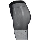 Women's grid Love heart pattern Pantyhose Tights Black