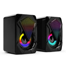 X2 Computer Speakers USB Powered 3Wx2 Subwoofer Bass Speakers+RGB Light For PC