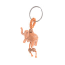 Lucky Elephant Carving Wooden Pendant Keychain Key Ring Chain Decor  Z