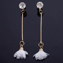 Cute Cloth Flower Long Simple Trendy Alloy,Cloth,Zircon Long Tassel Danglin B9C1