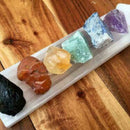 Natural 7 Chakra Rough Crystal Reiki Healing Set Selenite Plasterboard New