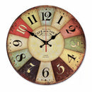 12 Inch Retro Wooden Wall Clock Farmhouse Decor, Silent Non Ticking Wall Cl E8S5