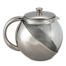 Stainless Steel Glass Faced Modern Teapot Herbal + Tea Leaf Infuser 750ml