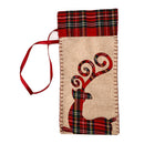 Christmas Lattice Champagne Wine Bottle Cover Xmas Drawstring Pocket (Deer) A