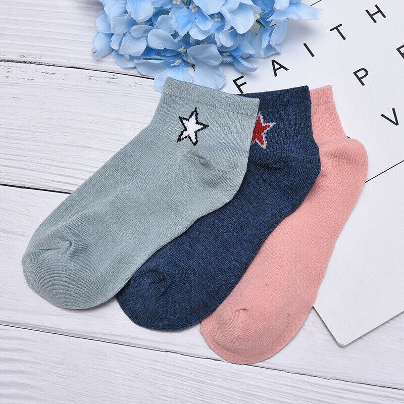 Women Star Cotton Socks Pink Cute Cat Ankle Socks Short Socks Cas- OZ