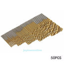50Pcs/Set 1-3mm Titanium Coated HSS High Speed Steel Drill Bit For Woodworking