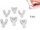 6Pcs Dental Autoclavable Metal Impression Trays Stainless Steel Upper & LowerM&O