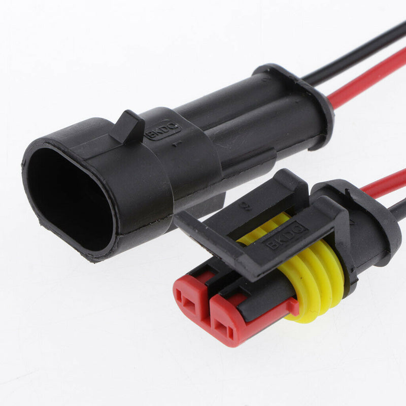 Car Male&Female HID Electrical Wire Plug w/ 14AWG Cable Wire Harness 2pin