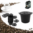 6Pcs/Set for Reusable Nespresso Coffee Capsules Cups with Spoon Brush Black