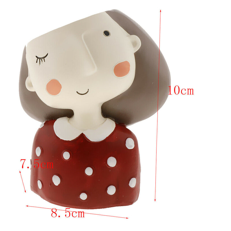 2Pcs Mini Ceramic Succulent Pot About Cute Smile Girl Pots for