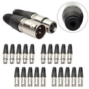 10 Pairs 3 Pin XLR Audio Cable Connector Male/Female MIC Jack Plug and for