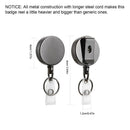 2 Pack Heavy Duty Retractable Badge Holder Reel,Metal ID Badge Holder with