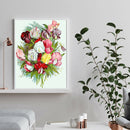 Color Flower Full Drill Round Diamond Painting DIY Mosaic Kit Beaded Art