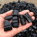 Natural Black Tourmaline Crystal Rough Rock Mineral Specimen Healing Stones 50g
