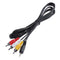 1.5m/4.9ft 2.5mm Male Plug to 3 RCA Male Composite AV Audio Video Cable