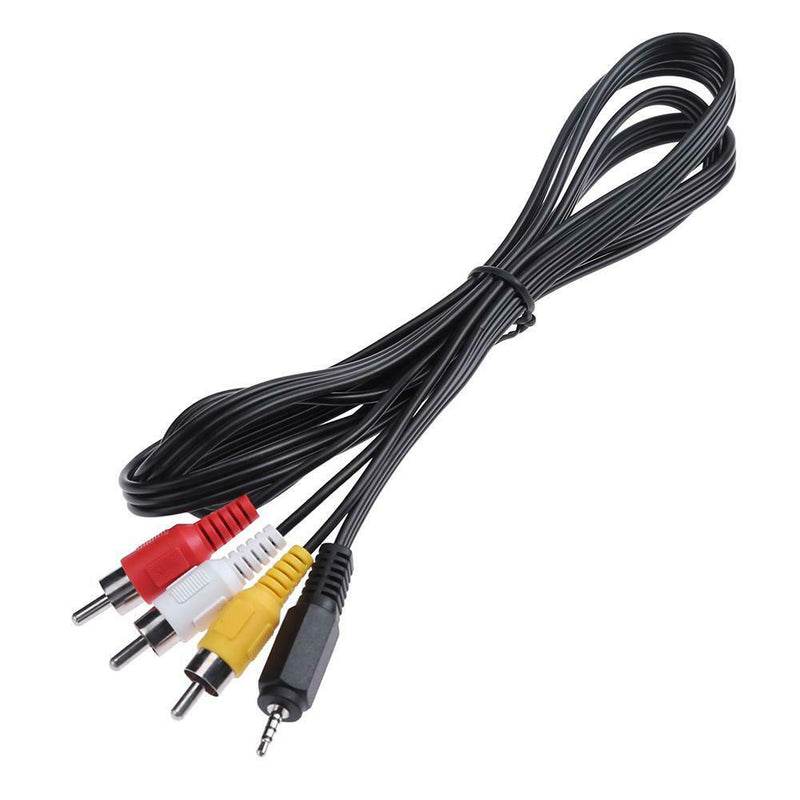 1.5m/4.9ft 2.5mm Male Plug to 3 RCA Male Composite AV Audio Video Cable