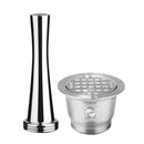 Metal Coffee Capsule Cup for Nespresso Grinds Filter with Powder Hammer A
