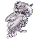 Women's Owl Zinc Alloy Trendy Imitation Rhinestone Brooch Badge Christ JR