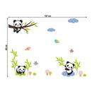 Cute Zoo Animal Panda Tree Birds Kids Roomdecor Baby Room Decals Wall StickES