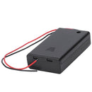 Two Wire Leads ON/OFF Switch Black 3 x 1.5V AAA Battery Holder Case w Cover H2P8