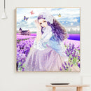5D Special Shaped Diamond Painting Lavender Girl DIY Rhinestone Wall Art