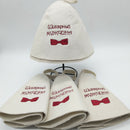 2x Natural Wool Hat Sauna Banya Bath House Head Protect Embroidered Cap