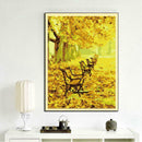 5D DIY Tree Bench Abstract Oil Paint By Numbers Kits Wall Picture Set