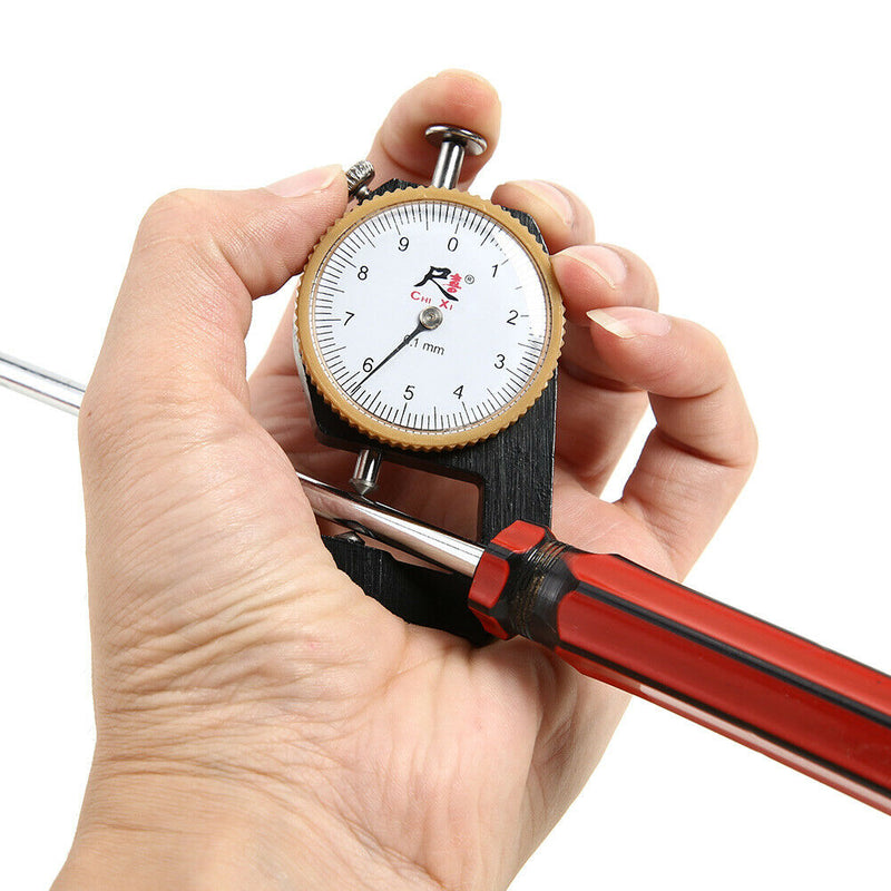 0-10mm 0.1mm Dial Steel Thickness Gauge Meter Tester Caliper (Tip Head)
