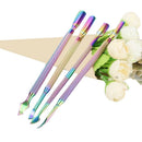 4Pcs Rainbow Cuticle Pusher Stainless Steel Cuticle Remover and Cutter Mani