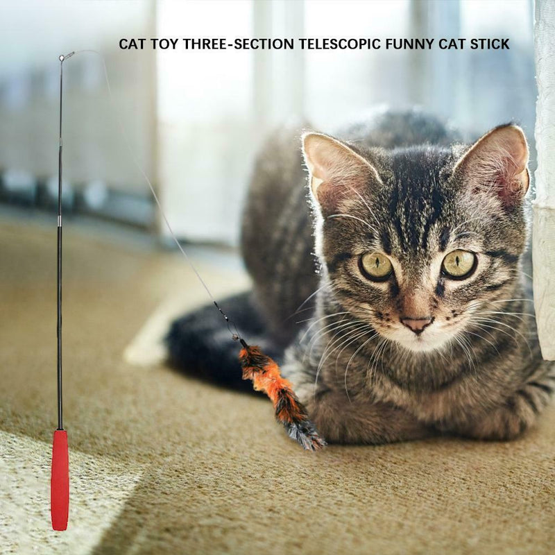 9pcs/set Pet Cat Three-Section Telescopic Cat Stick with Replacement Heads