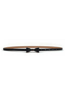 Woman's Candy Color Bowknot PU Leather Waistband - Black