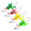 Lot 4pcs Rubber Frog Soft Fishing Lures Bass  Spinner Sinking 9cm 3-9/16inch 3C