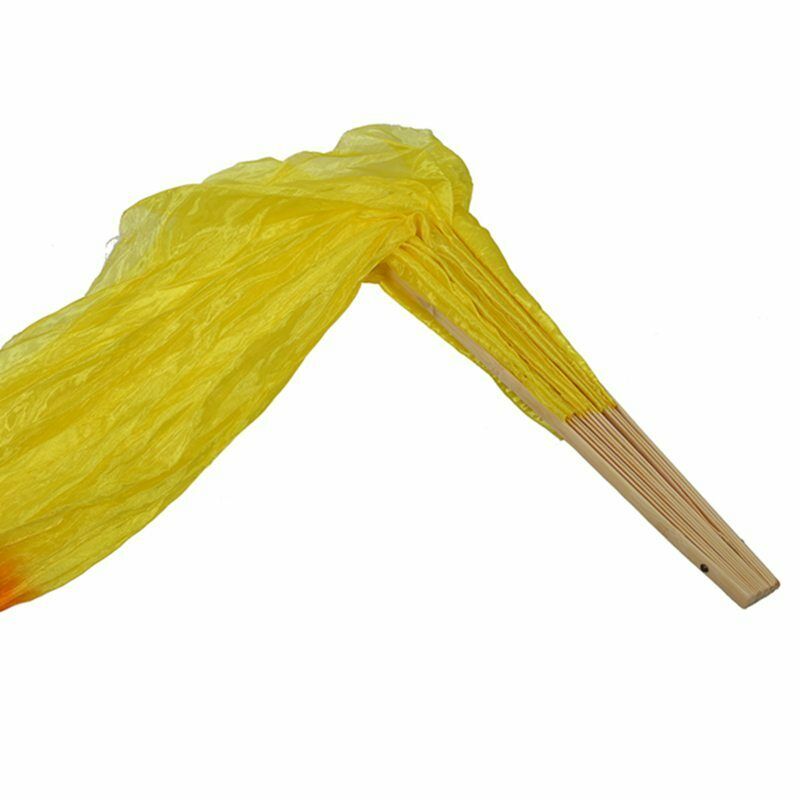 1.8m Hand Made Colorful Belly Dance Dancing Silk Bamboo Long Fans Veils M6J2