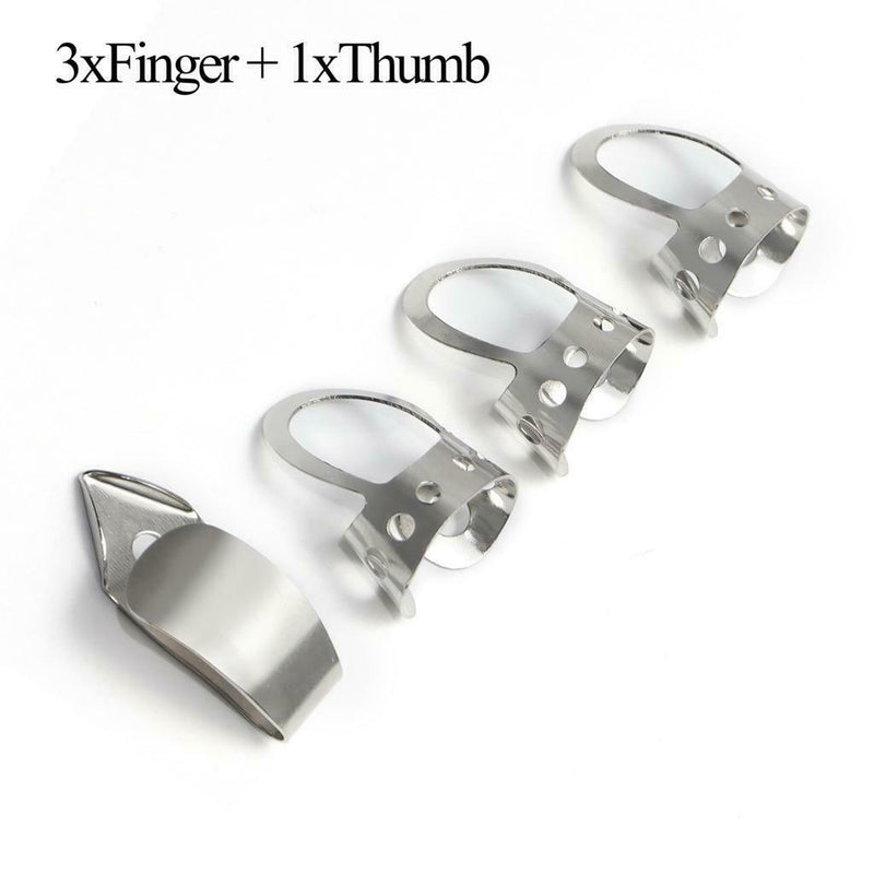 4 pcs/set 1 Thumb + 3 Finger Guitar Picks Celluloid Fingerpicks Guitar Plectrum