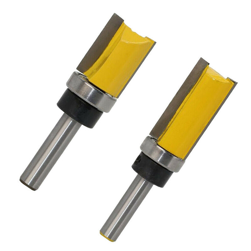2Pcs 8mm Shank Straight Router Bit Wood Milling Cutter Slotted Trim